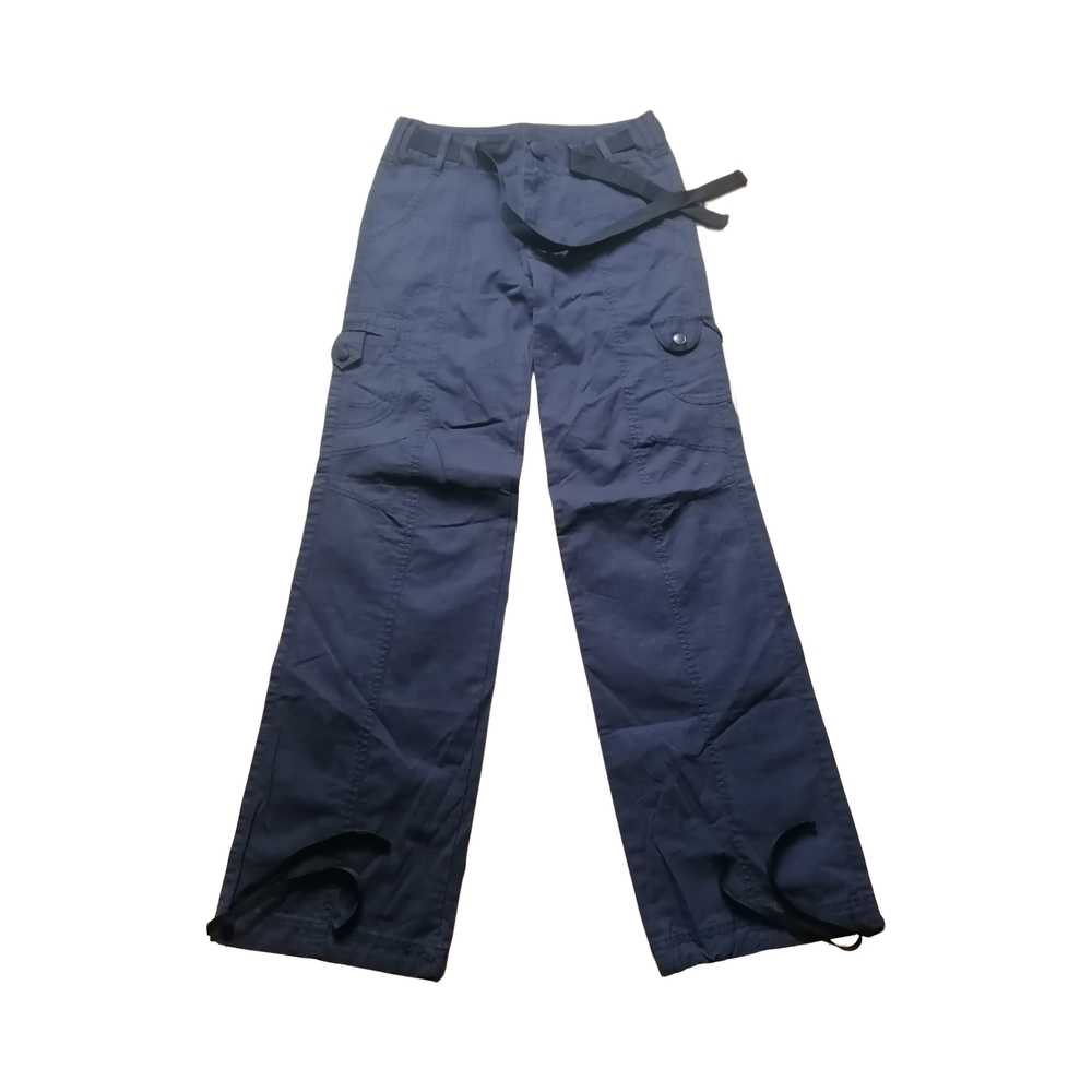 ☘️ S, fits M, Wash Black Cargo Pants with Belt